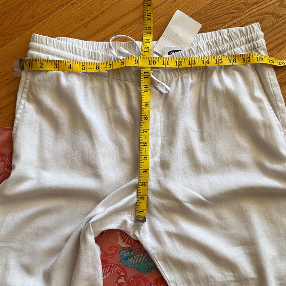 🩷 OLD NAVY; Brand New w/Tags; 55% Linen/45% Rayon White Viscose Pants; Size LT! - Picture 12 of 12